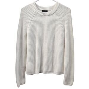 Quince Fisherman Crew Neck Sweater XS Ivory Organic Cotton Minimalist Cozy Fall
